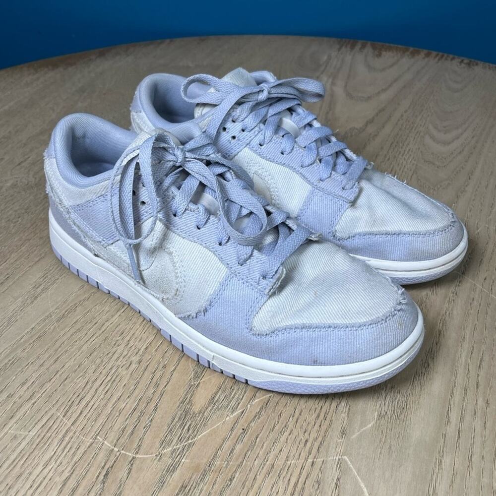 Nike Dunk Low Ghost Denim Women’s Size 8 Purple White Athletic Shoes Sneakers